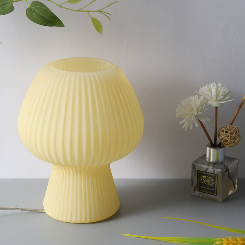 Lighteme Striped Mushroom Glass Table Lamp