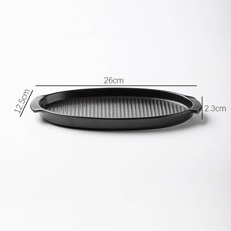Moule à pâtisserie ovale en céramique rayé Lighteme