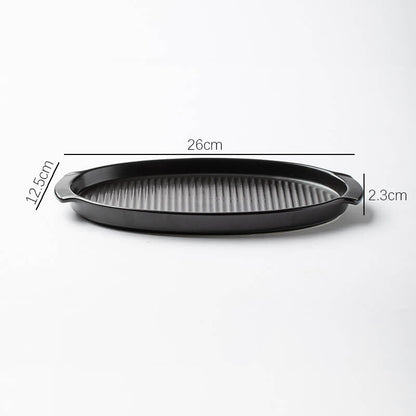 Moule à pâtisserie ovale en céramique rayé Lighteme