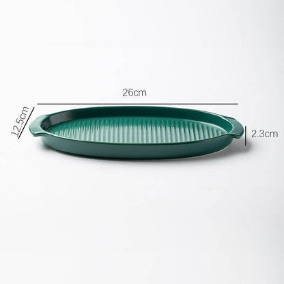 Moule à pâtisserie ovale en céramique rayé Lighteme