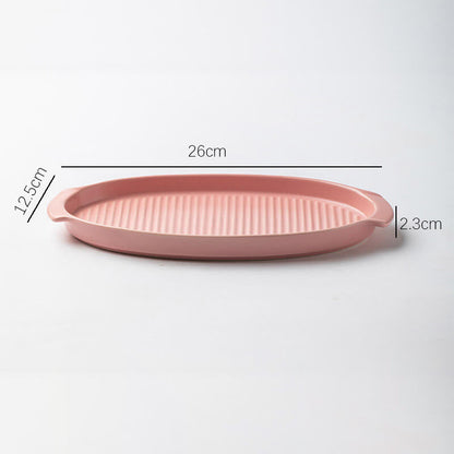 Moule à pâtisserie ovale en céramique rayé Lighteme