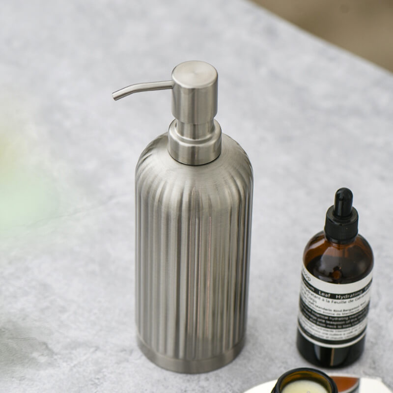 Lighteme Striped Stainless Steel Soap Dispenser