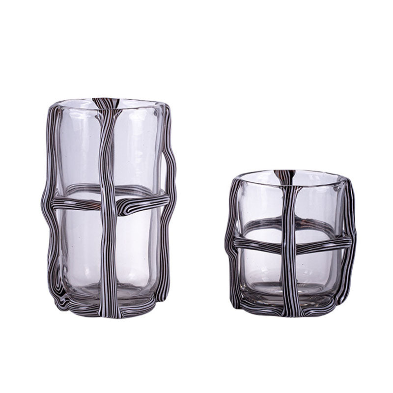 Vase en verre vintage rayé Lighteme