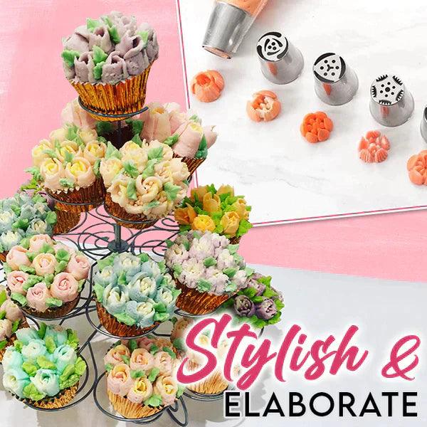 Décoration de gâteau Lighteme - Ensemble de 14 pièces avec poche à douille GRATUITE