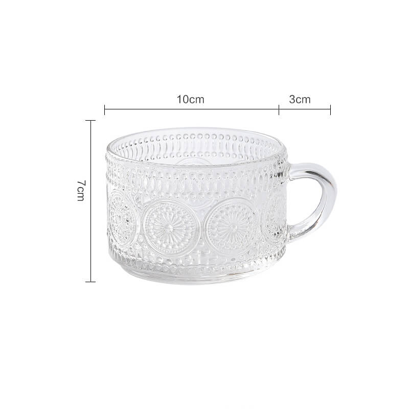 Lighteme Sunflower Embossed Glass Cup