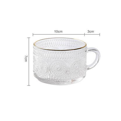 Lighteme Sunflower Embossed Glass Cup