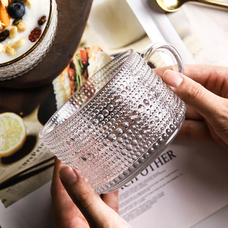 Lighteme Sunflower Embossed Glass Cup