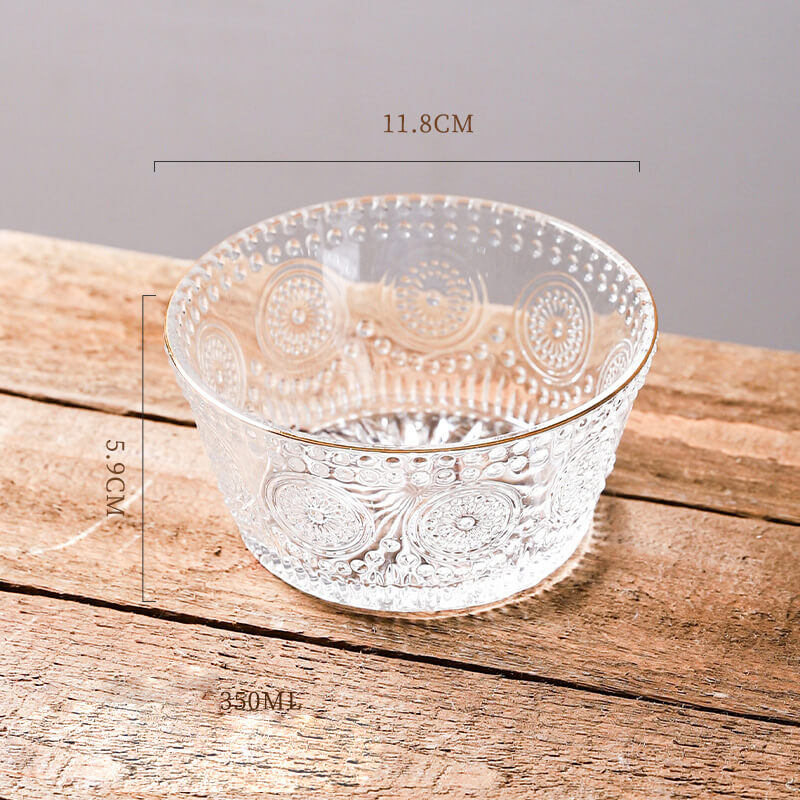 Lighteme Sunflower Embossed Straight Sided Glass Bowl