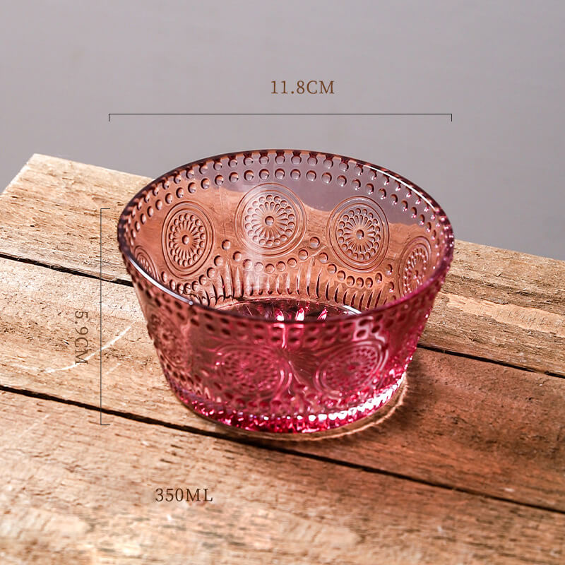 Lighteme Sunflower Embossed Straight Sided Glass Bowl