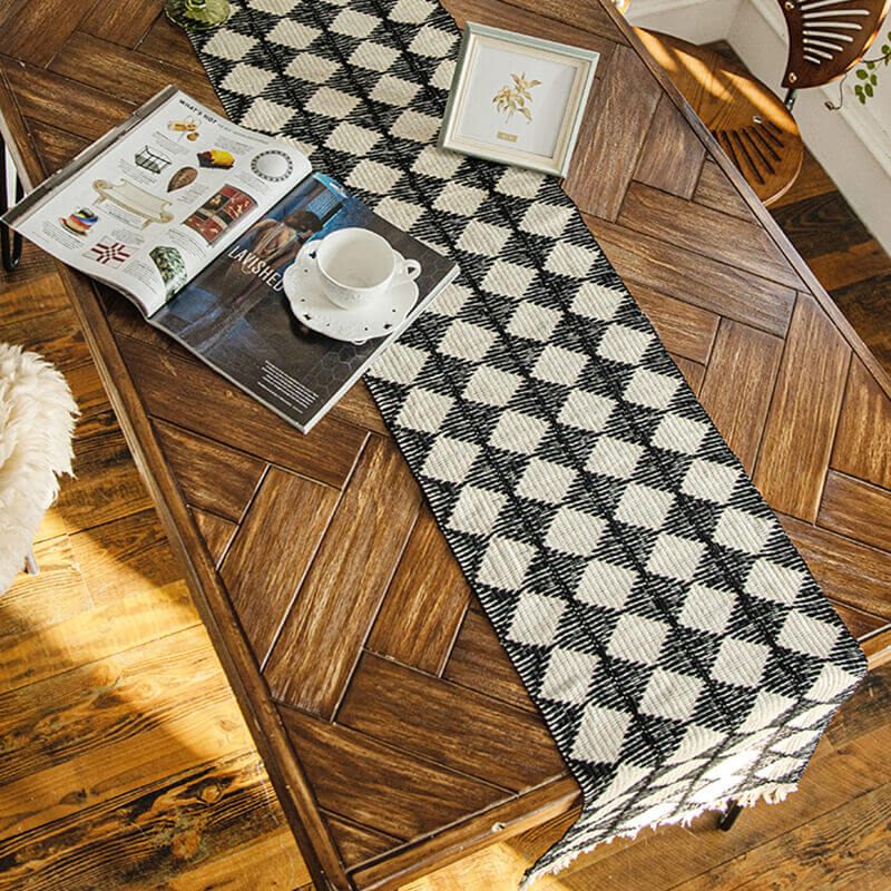 Lighteme Woven Tassel Jute Table Runner