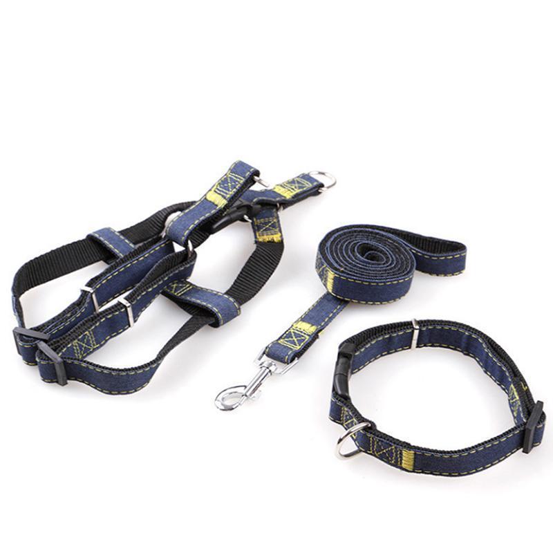 Lighteme Three-Piece Suit Pet Harness Traction Rope Collar (4 colors & 4 sizes)