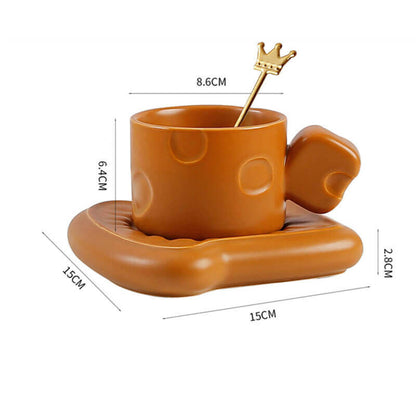 Lighteme Toast Ceramic Cups and Saucers