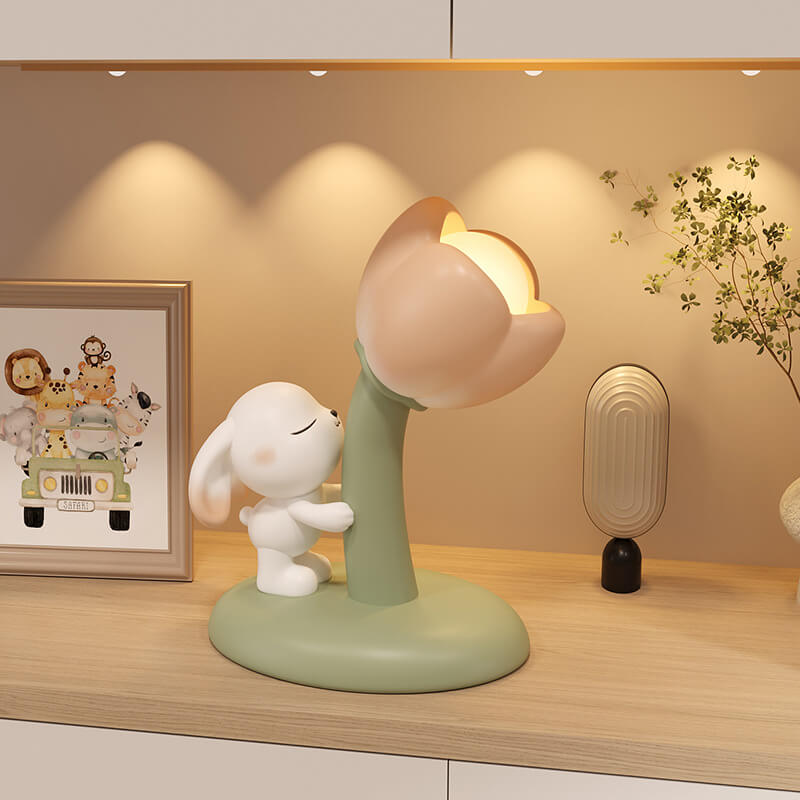Lighteme Tulip Flowers Bunny Table Lamp