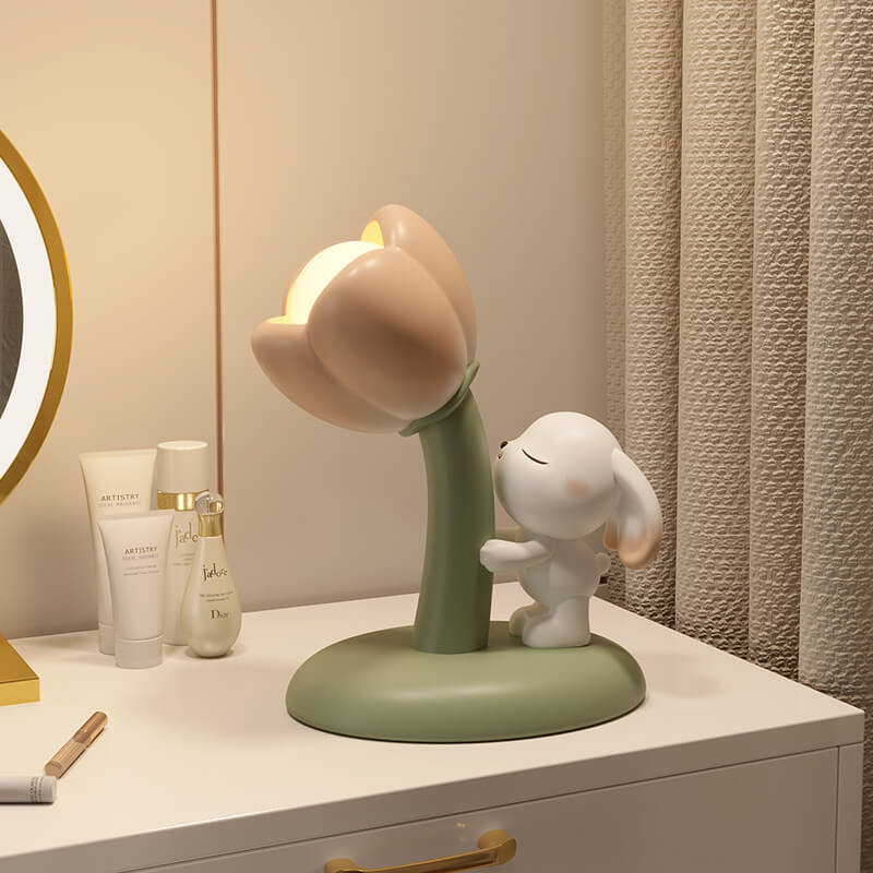 Lighteme Tulip Flowers Bunny Table Lamp