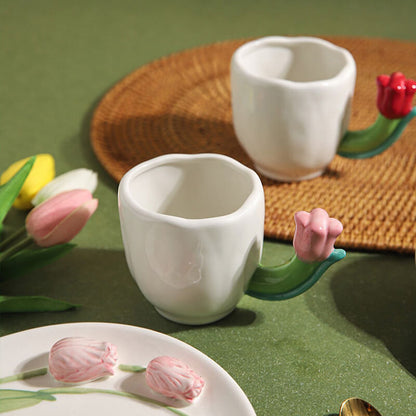 Tasse en céramique Lighteme avec poignée tulipe