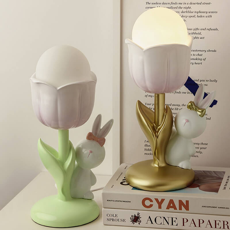Tischlampe Tulip Rabbit aus Kunstharz
