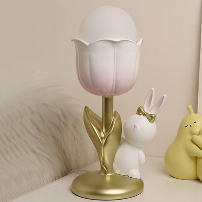 Tischlampe Tulip Rabbit aus Kunstharz