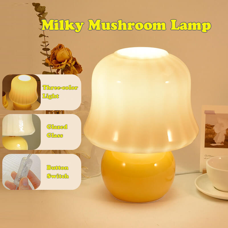 Lighteme Vintage Creamy Yellow Mushroom Lamp