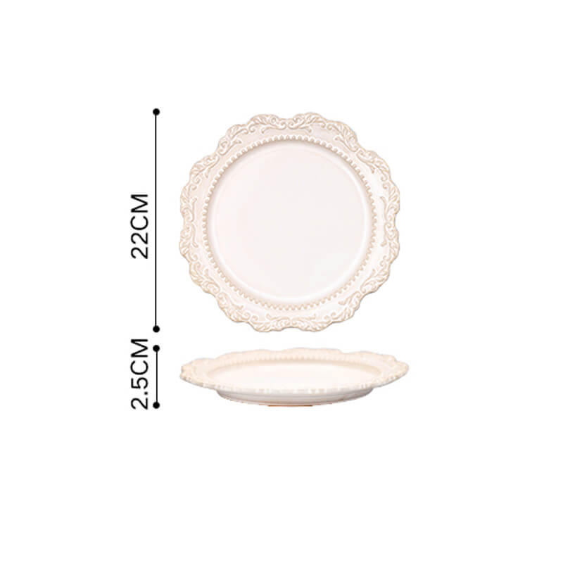 Lighteme Vintage Embossed Ceramic Dinner Plate