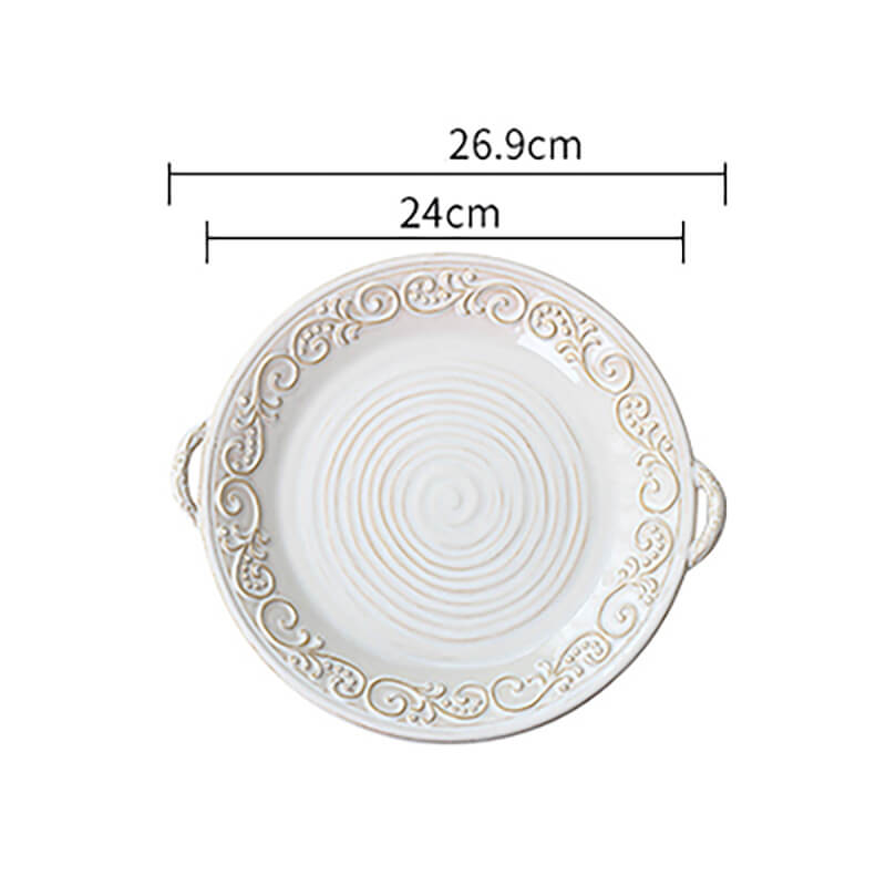 Assiette à dîner en céramique gaufrée vintage Lighteme