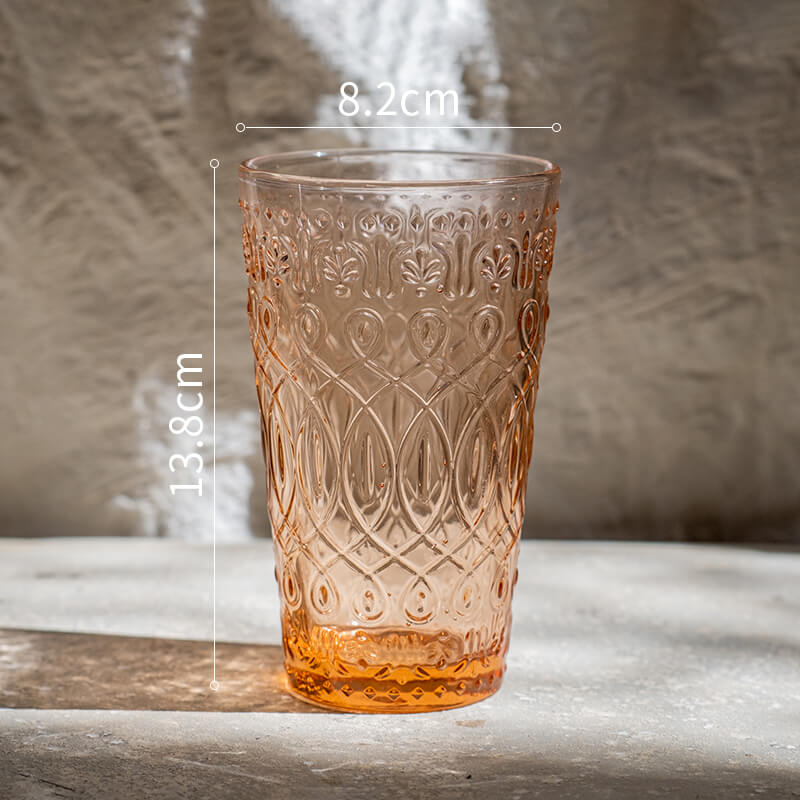 Lighteme Pearlescent Vintage Embossed Glass Cup