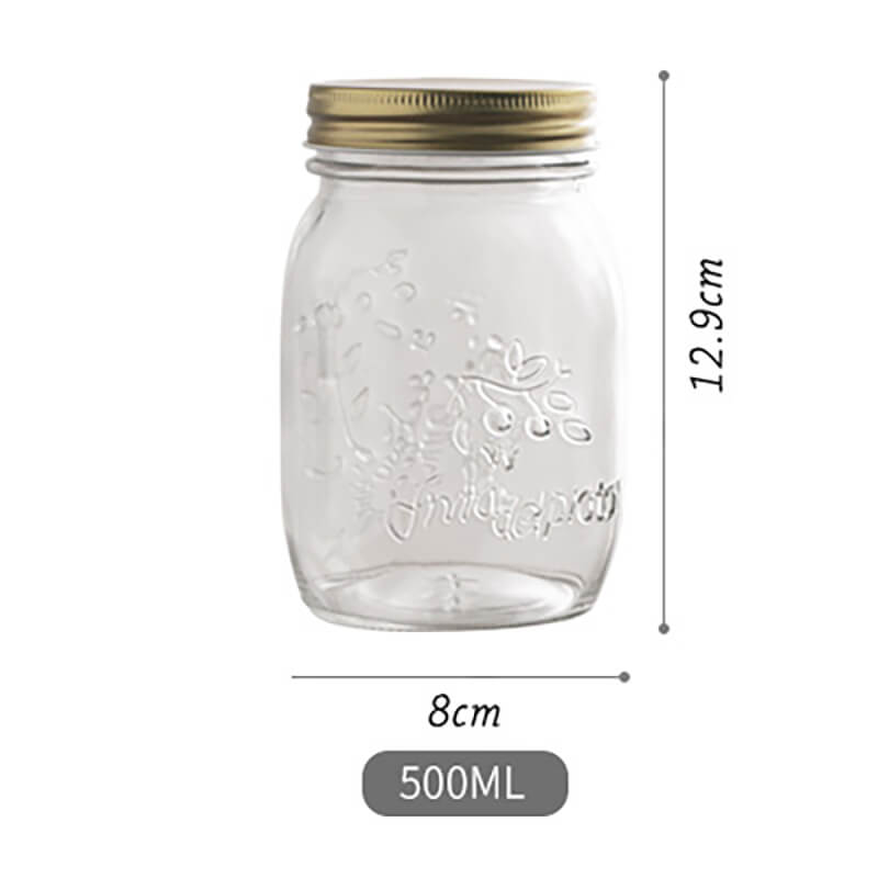 Lighteme Vintage Embossed Glass Storage Jar