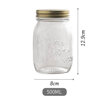 Lighteme Vintage Embossed Glass Storage Jar