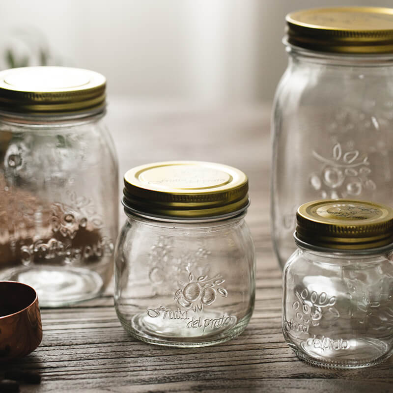 Lighteme Vintage Embossed Glass Storage Jar