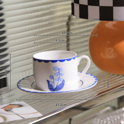 Tasse et soucoupe en céramique à motif floral vintage Lighteme