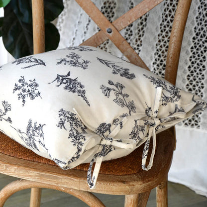 Lighteme Vintage Line Drawing Flower Throw Sofa Pillow Cover