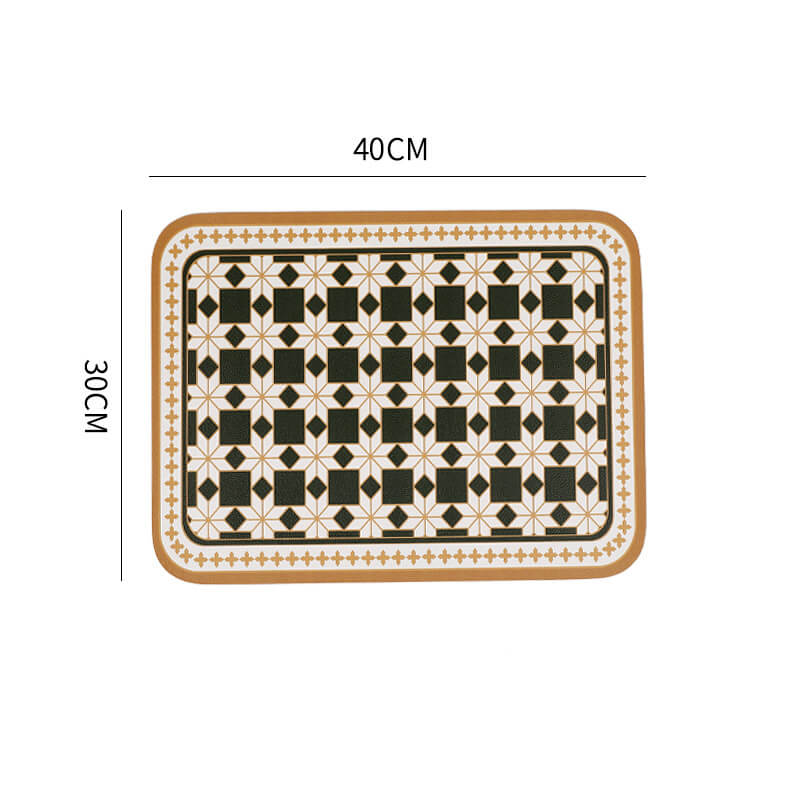 Lighteme Vintage Print Leather Placemat