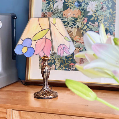 Lighteme Vintage-Tischlampe aus Buntglas