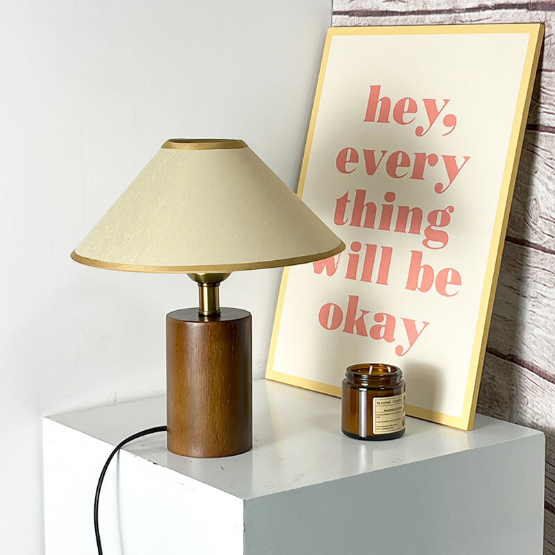 Lighteme Vintage Tischlampe mit Holzsockel
