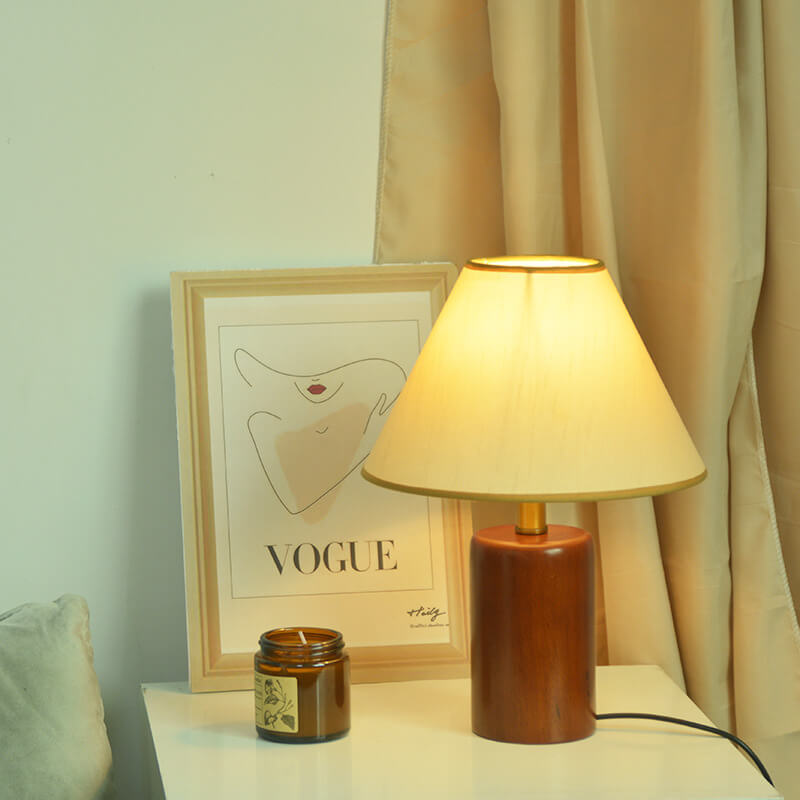 Lighteme Vintage Tischlampe mit Holzsockel