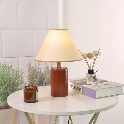Lighteme Vintage Tischlampe mit Holzsockel