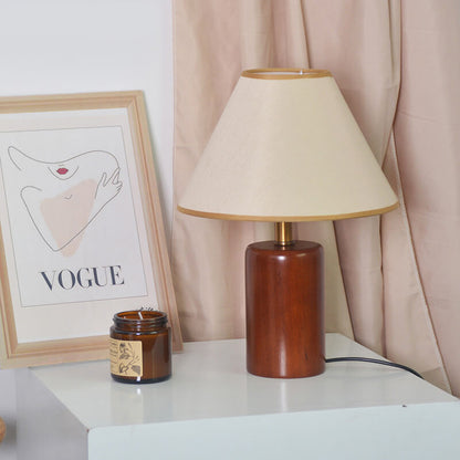 Lighteme Vintage Tischlampe mit Holzsockel