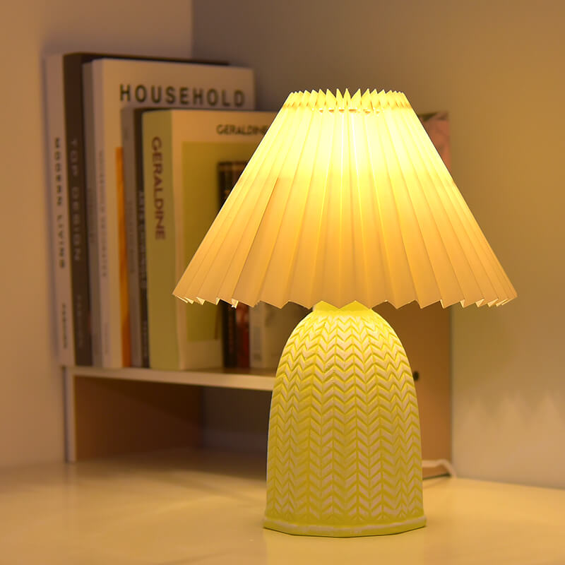 Lighteme Vintage Plissee Fan Tischlampe