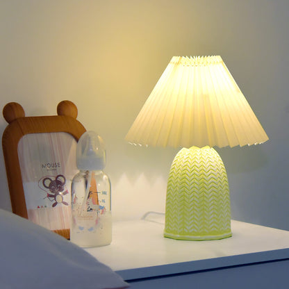Lighteme Vintage Plissee Fan Tischlampe