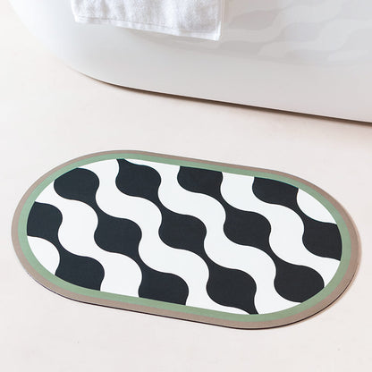 Tapis de bain Lighteme Wave en boue de diatomées