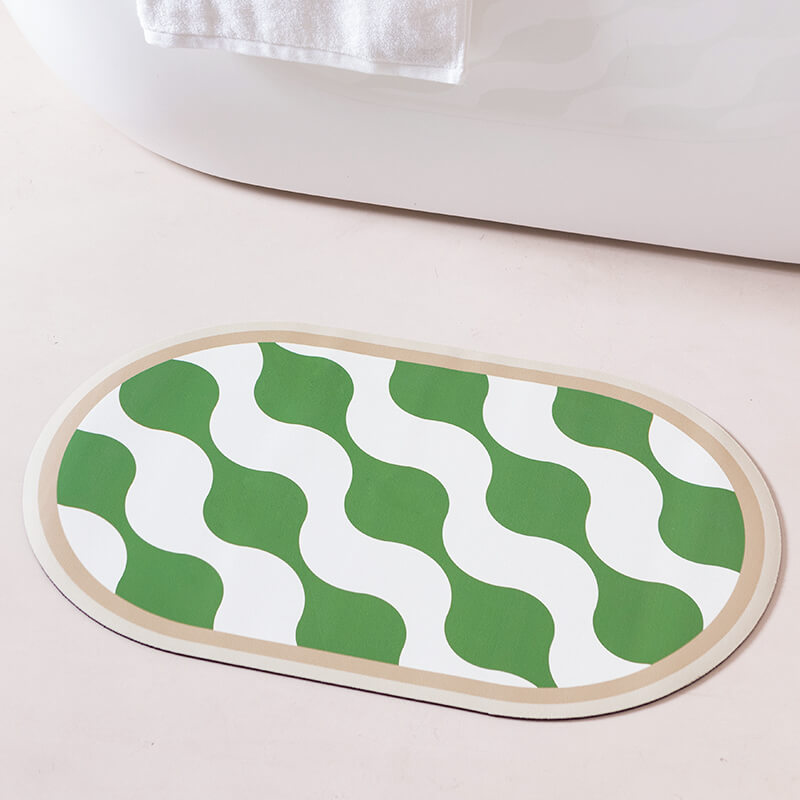 Tapis de bain Lighteme Wave en boue de diatomées