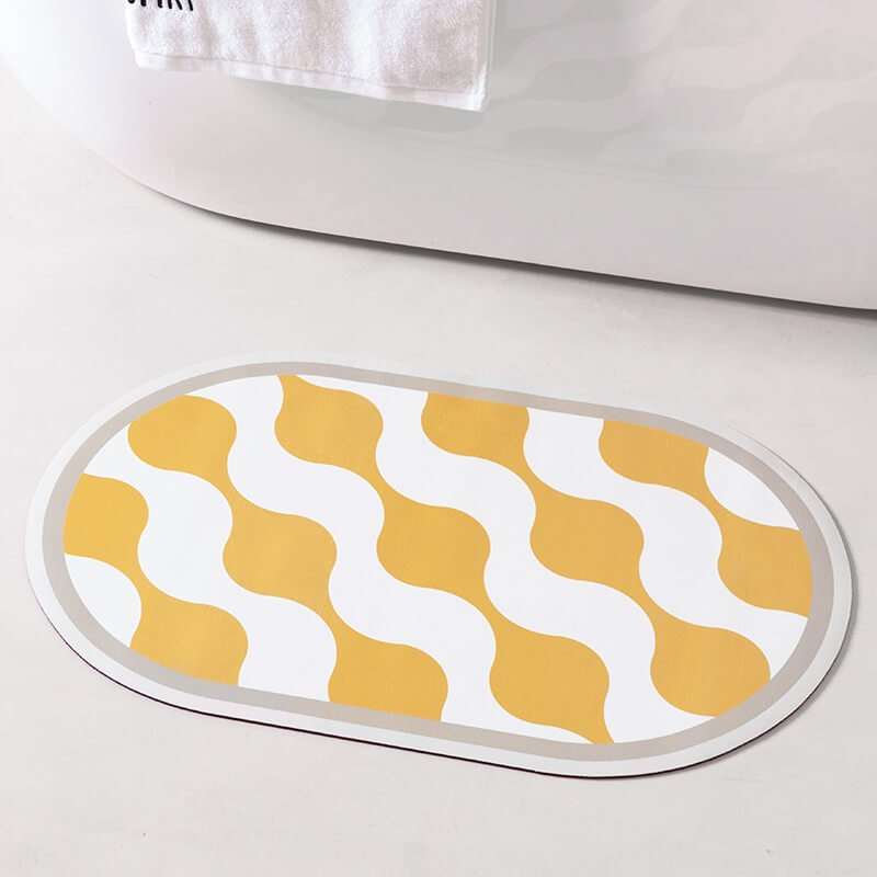 Tapis de bain Lighteme Wave en boue de diatomées