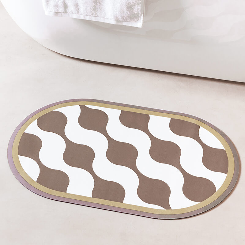 Tapis de bain Lighteme Wave en boue de diatomées