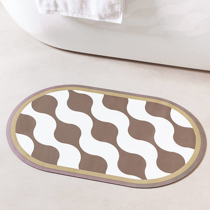 Tapis de bain Lighteme Wave en boue de diatomées