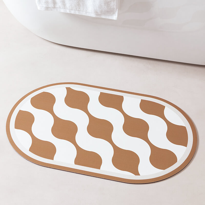 Tapis de bain Lighteme Wave en boue de diatomées