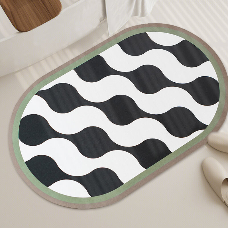 Tapis de bain Lighteme Wave en boue de diatomées