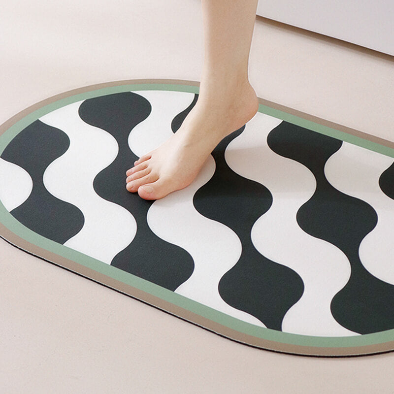 Tapis de bain Lighteme Wave en boue de diatomées