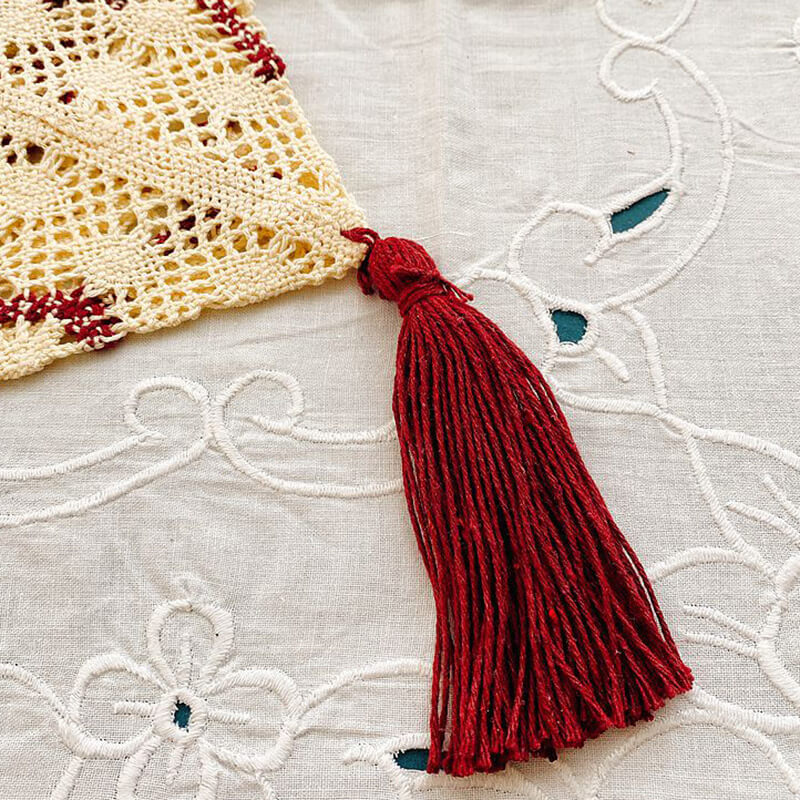 Lighteme Wave Hollow Macrame Table Runner
