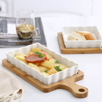 Lighteme Wavy Square Ceramic Baking Dish