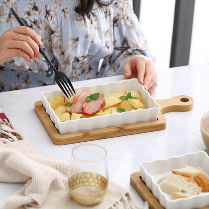 Lighteme Wavy Square Ceramic Baking Dish