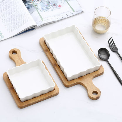 Lighteme Wavy Square Ceramic Baking Dish